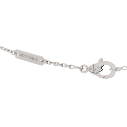 Van Cleef & Arpels 18k White Gold Chalcedony Vintage Alhambra Pendant Necklace 4 of 6