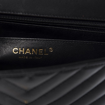 Chanel Lambskin Chevron Quilted Mini Rectangular Flap Black 6 of 14