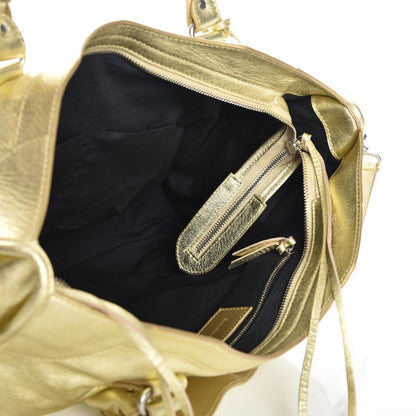 Balenciaga Laminated Agneau Classic Silver Hardware City Gold 6 of 10