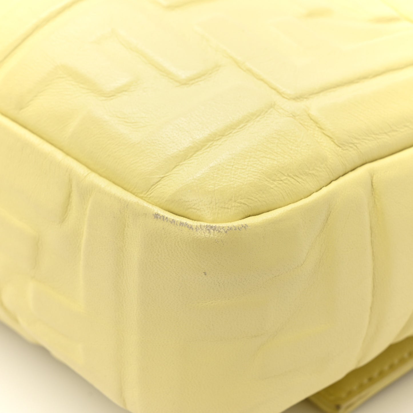 Nappa FF 1974 Embossed Large Baguette Banana