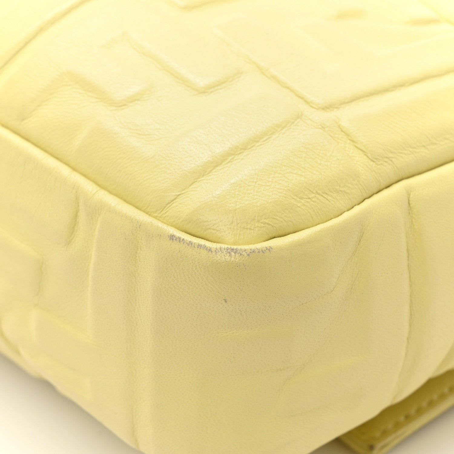 Fendi Nappa FF 1974 Embossed Large Baguette Banana 15 of 15