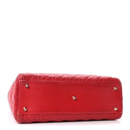 Christian Dior Lambskin Cannage Large Lady Dior Red 4 of 10