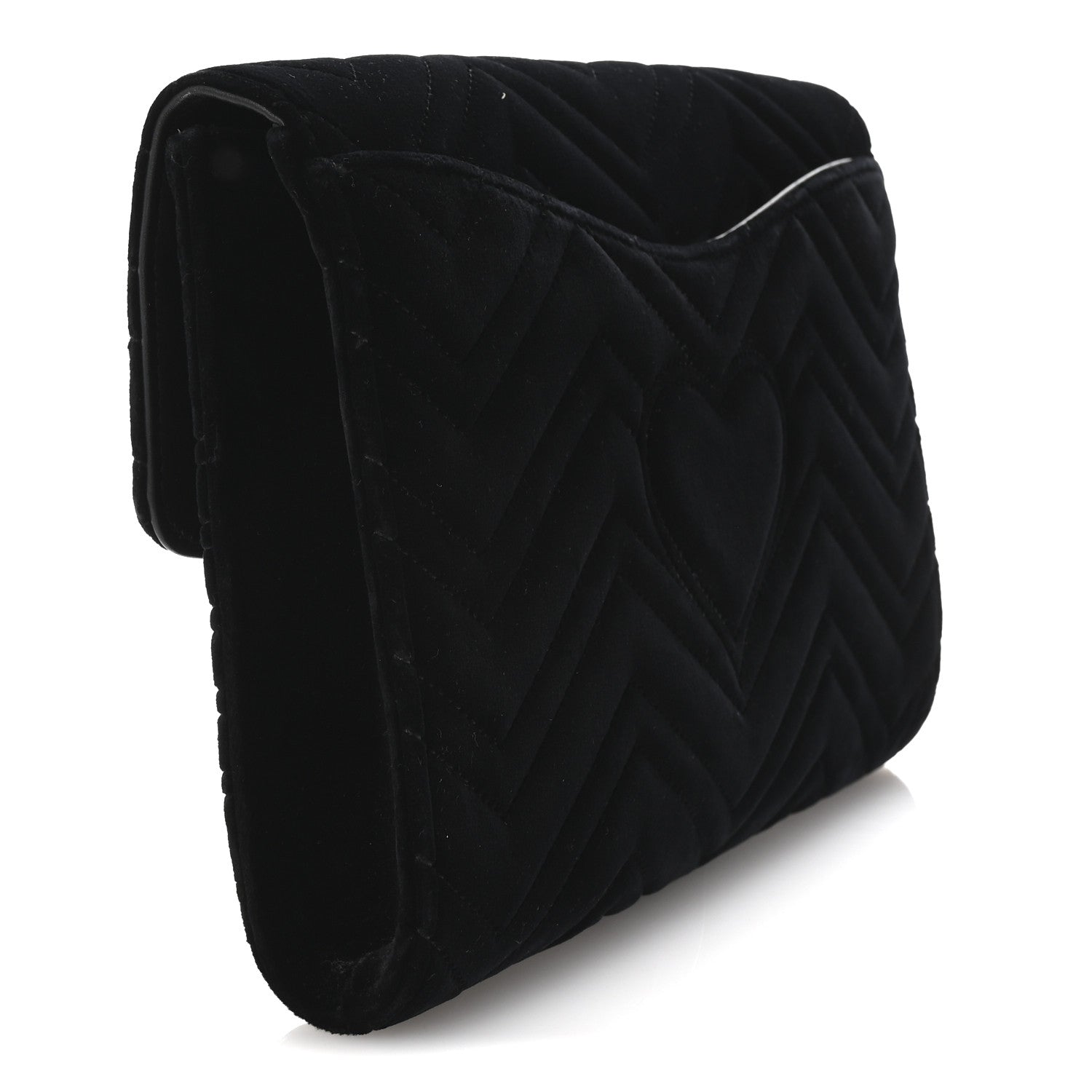 Gucci Velvet Matelasse GG Marmont Clutch Black 3 of 7