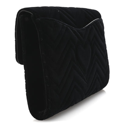 Gucci Velvet Matelasse GG Marmont Clutch Black 3 of 7
