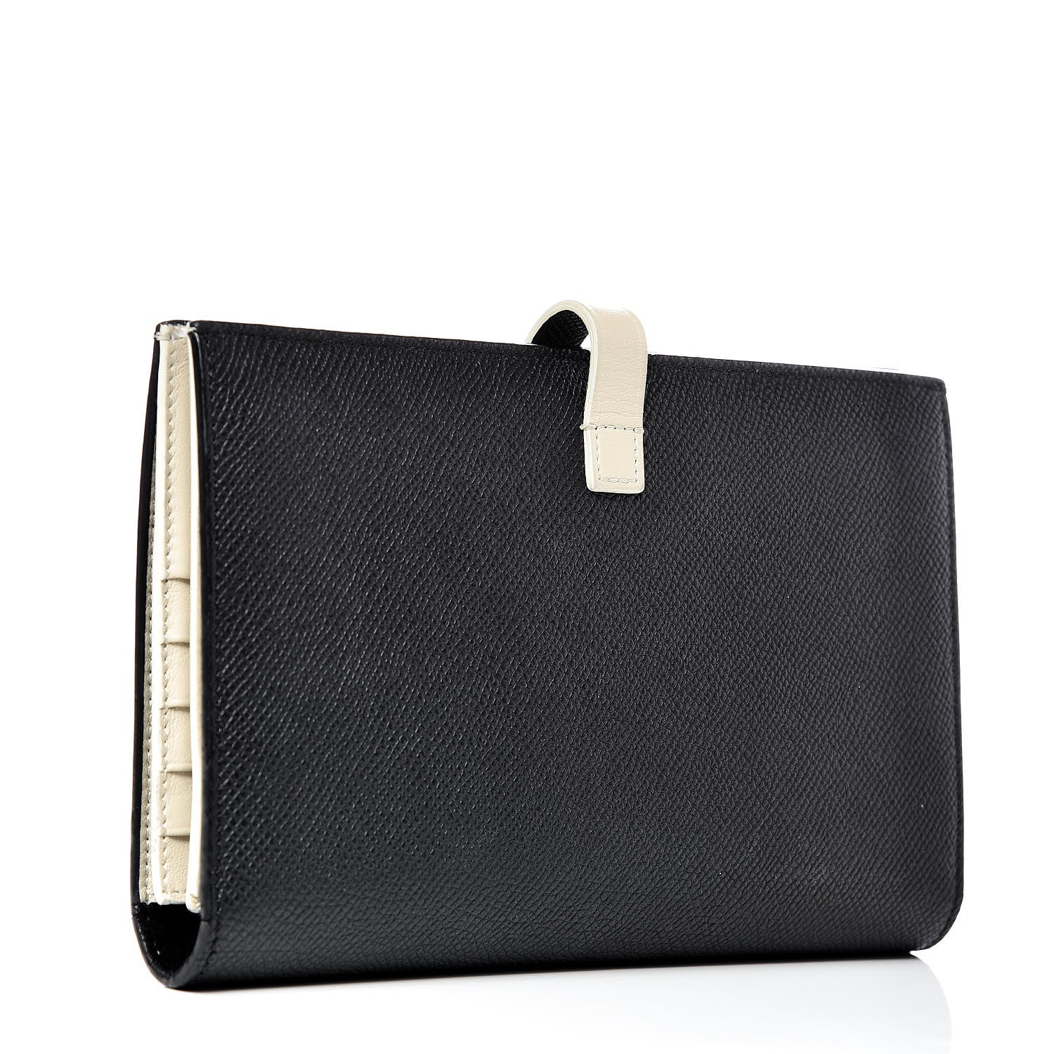 Celine Grained Calfskin Large Multifunction Strap Wallet Black Chalk 3 of 14