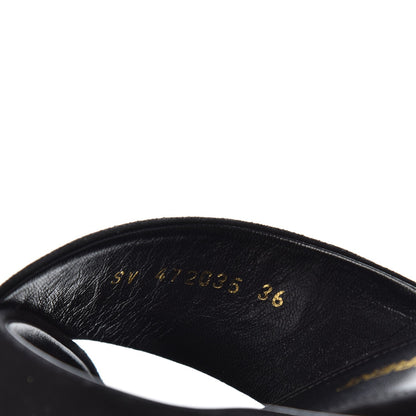 Saint Laurent Suede LouLou 70 Mule Sandals 36 Black 8 of 9