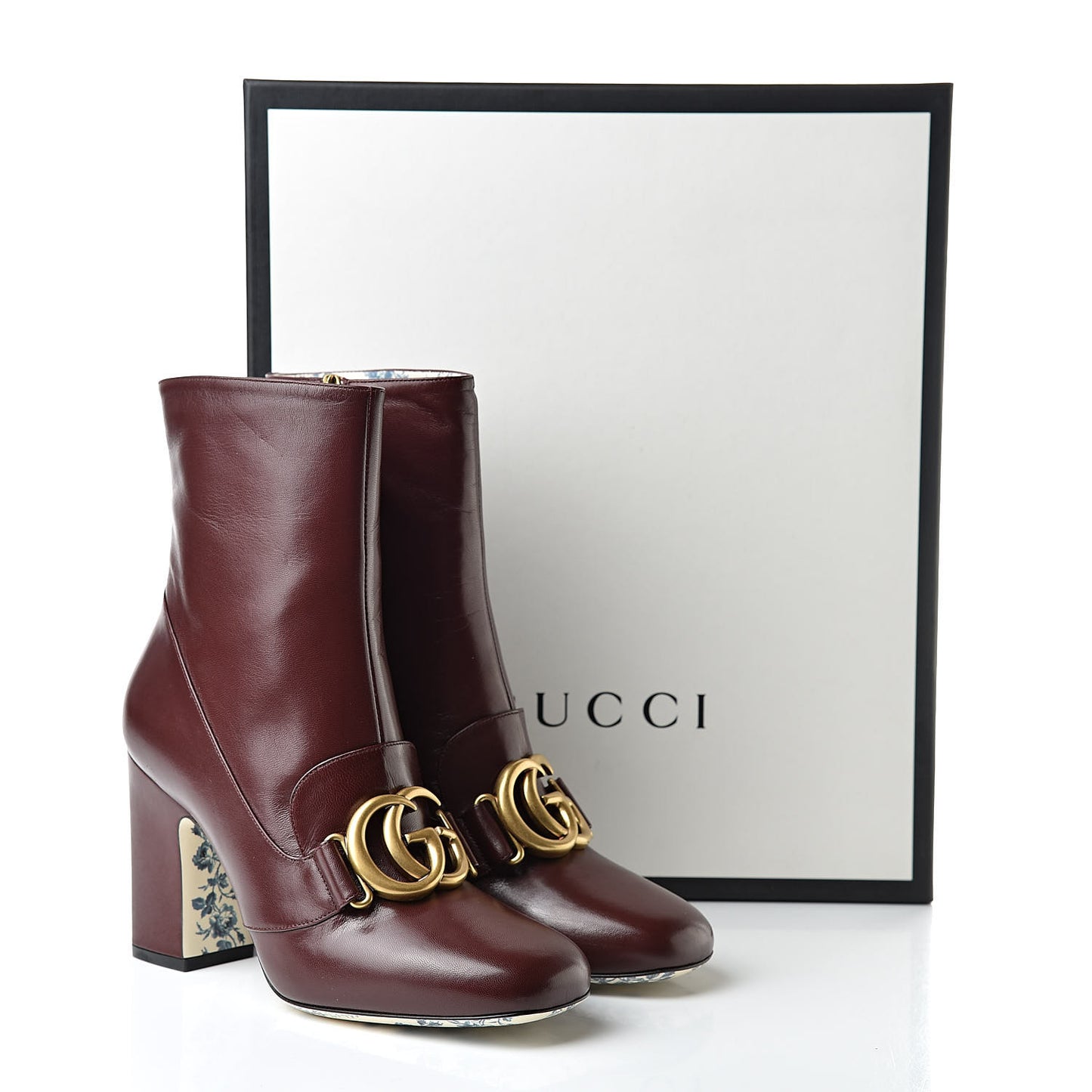 Malaga Kid GG Victoire 95mm Ankle Boots 37.5 Vintage Bordeaux