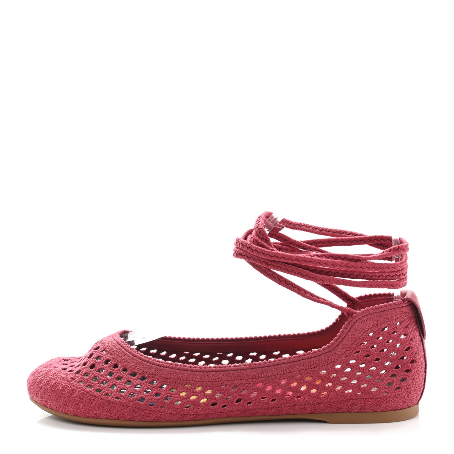 Cotton Embroidered Poeme Laced Ballerina Flat 37 Pink