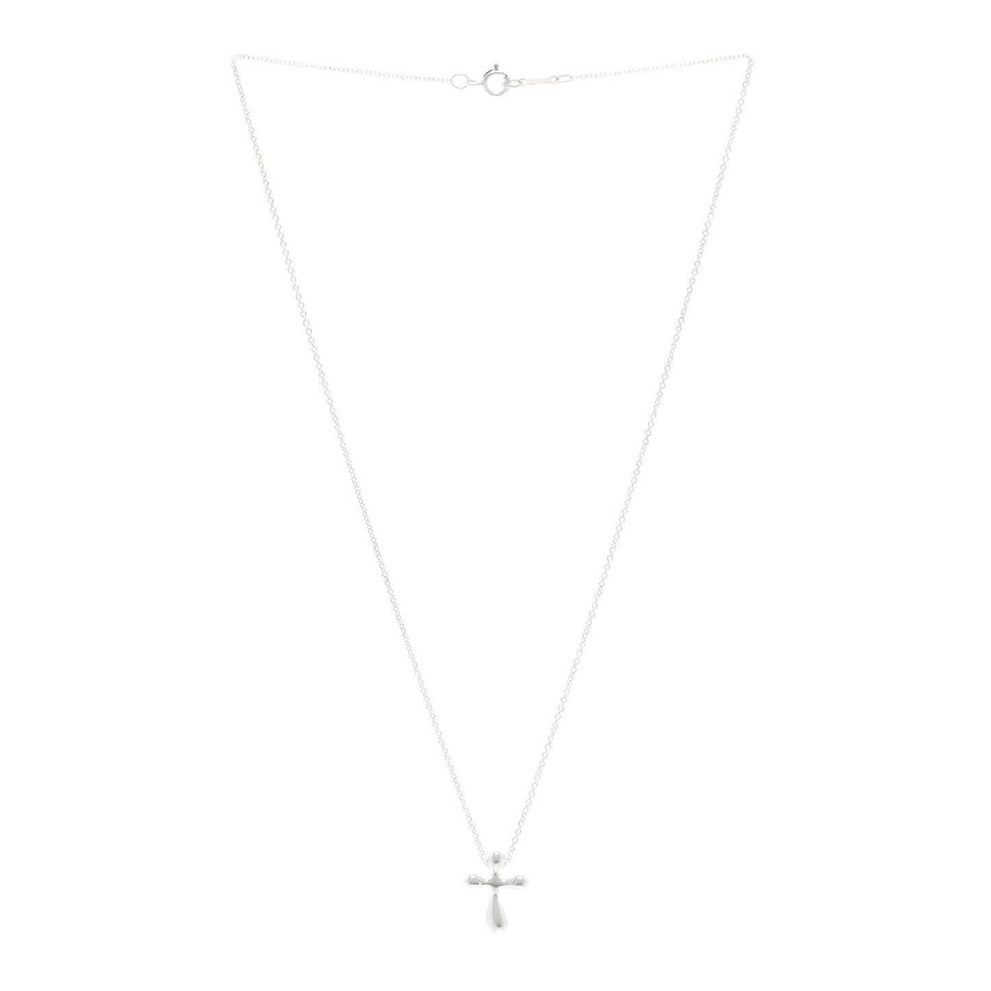 Sterling Silver 12mm Elsa Peretti Cross Pendant Necklace