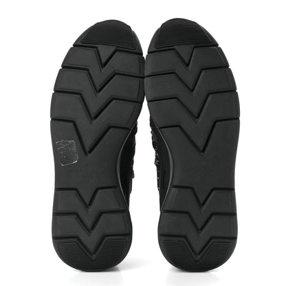 Louis Vuitton Denim Rubber Monogram Tie Dye Mens Fastlane Low Sneakers 9 Black 5 of 9