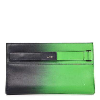Lanvin Calfskin Krista Kim Reglisse Clutch Green Black 1 of 15