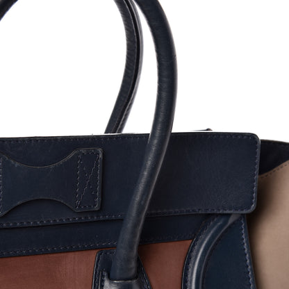Celine Nubuck Smooth Calfskin Mini Tri-Color Luggage Marron 21 of 30
