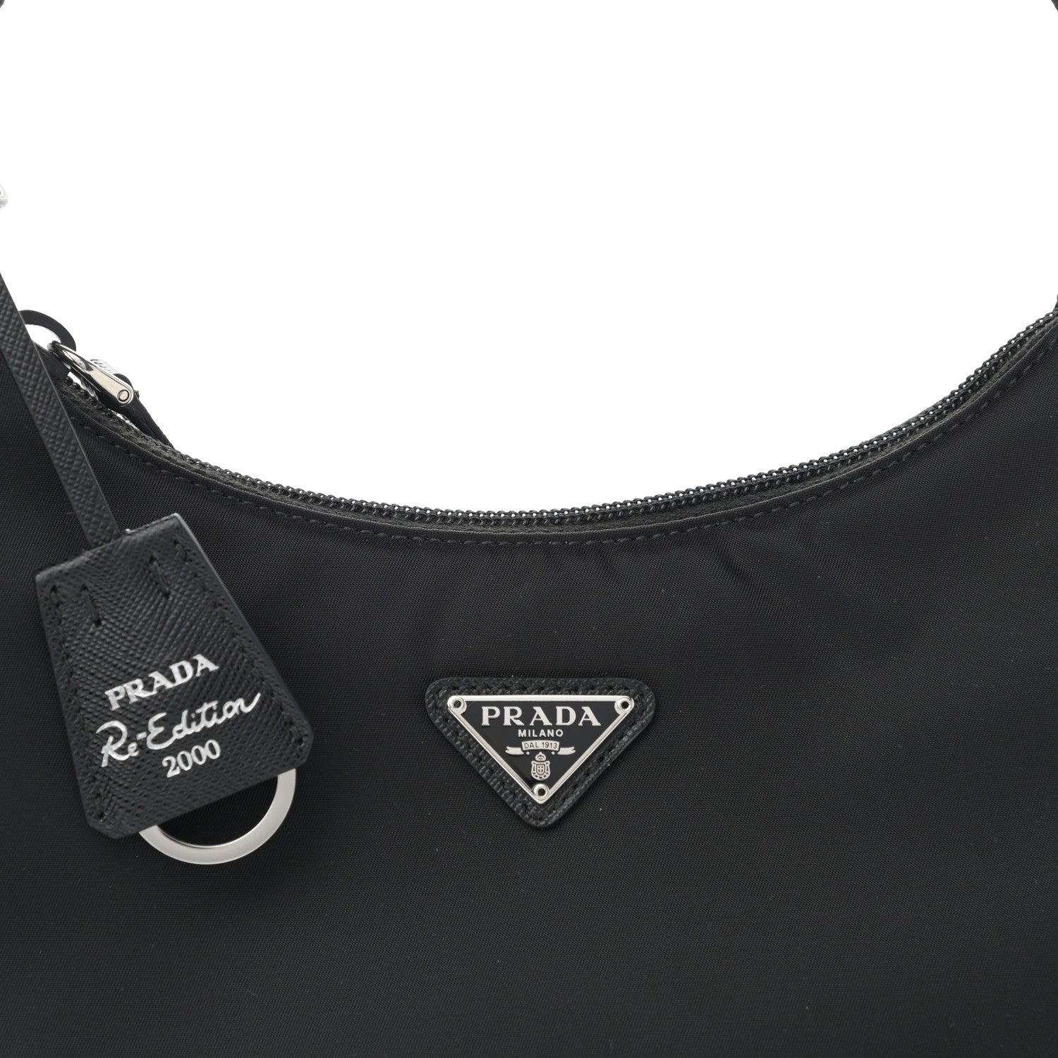 Prada Tessuto Nylon Mini Re-Edition 2000 Bag Black 9 of 10