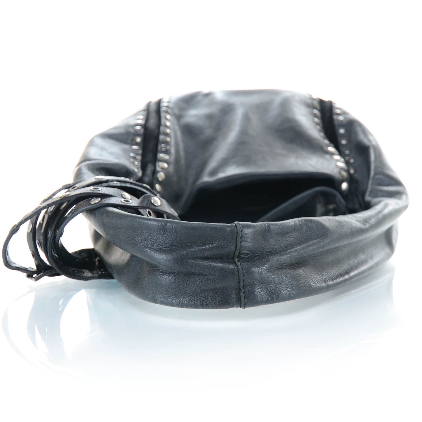 Leather Studded Medium Saba Hobo Black