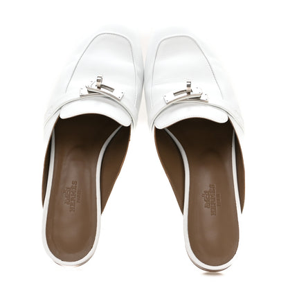 Hermes Calfskin Oz Mules 37 White 2 of 9
