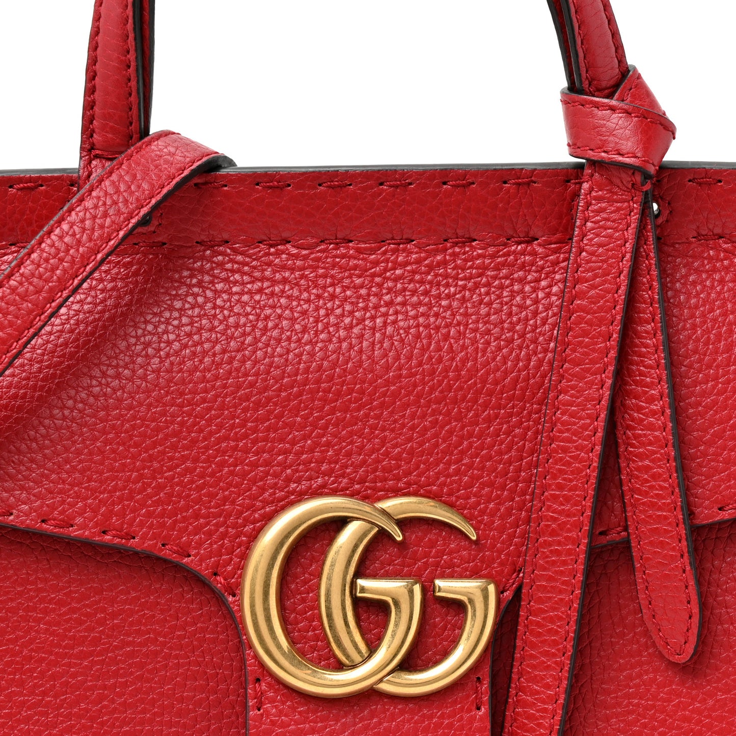 Cellarius Calfskin Mini GG Marmont Top Handle Bag Vulcanic Red