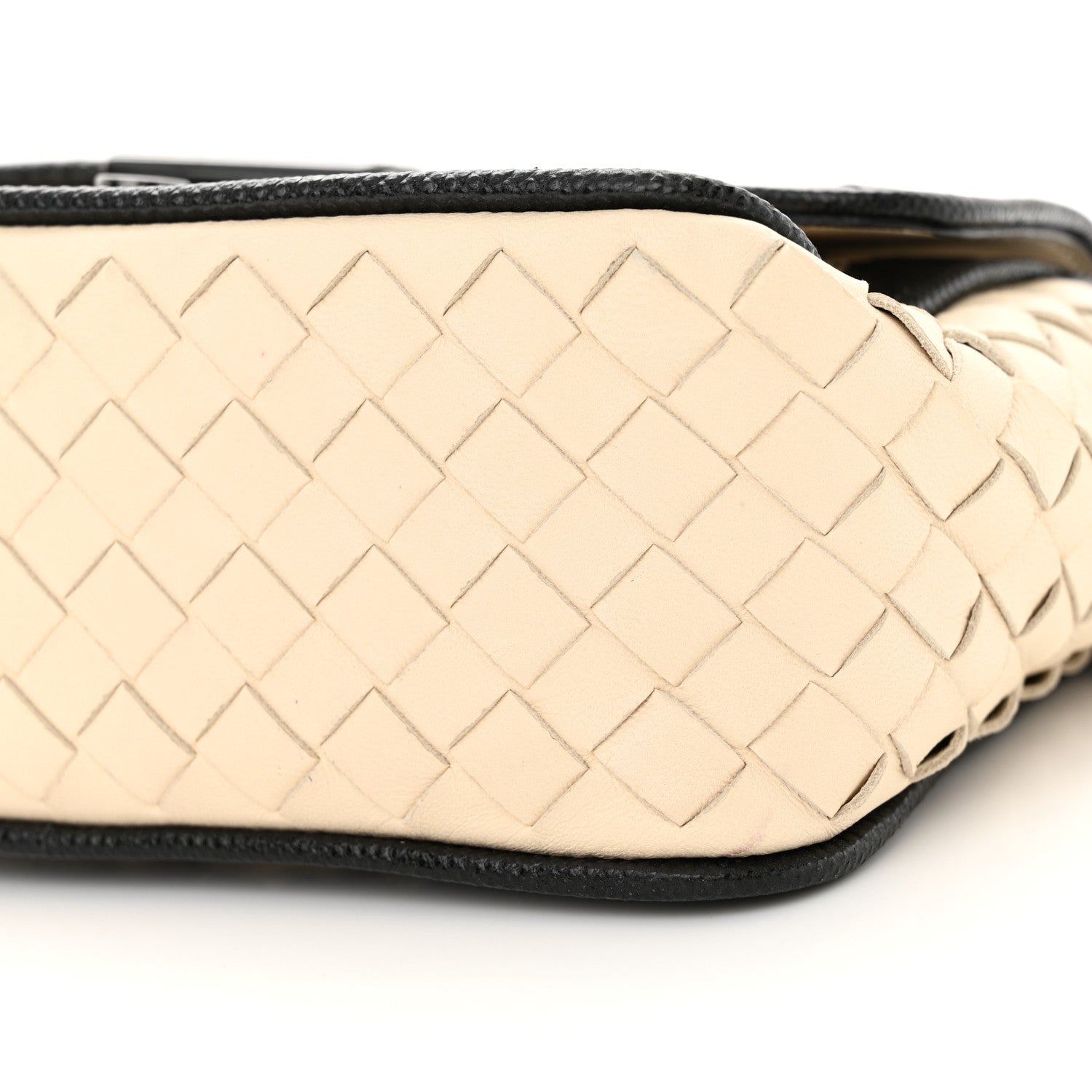 Bottega Veneta Nappa Karung Intrecciato Glass Pearl Shoulder Bag White Black 10 of 14