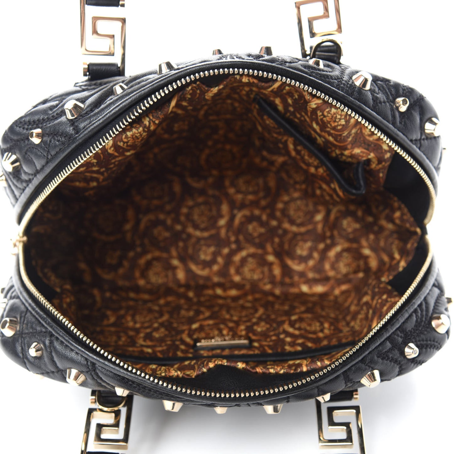 Nappa Barocco Quilted Studded Vanitas Demetra Black