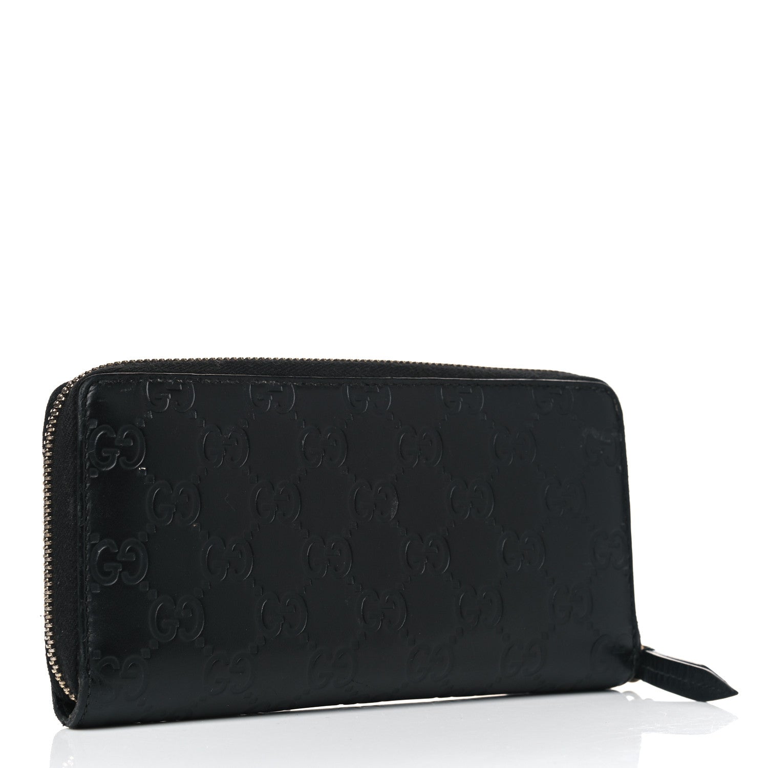 Gucci Guccissima Signature Zip Around Wallet Black 2 of 8