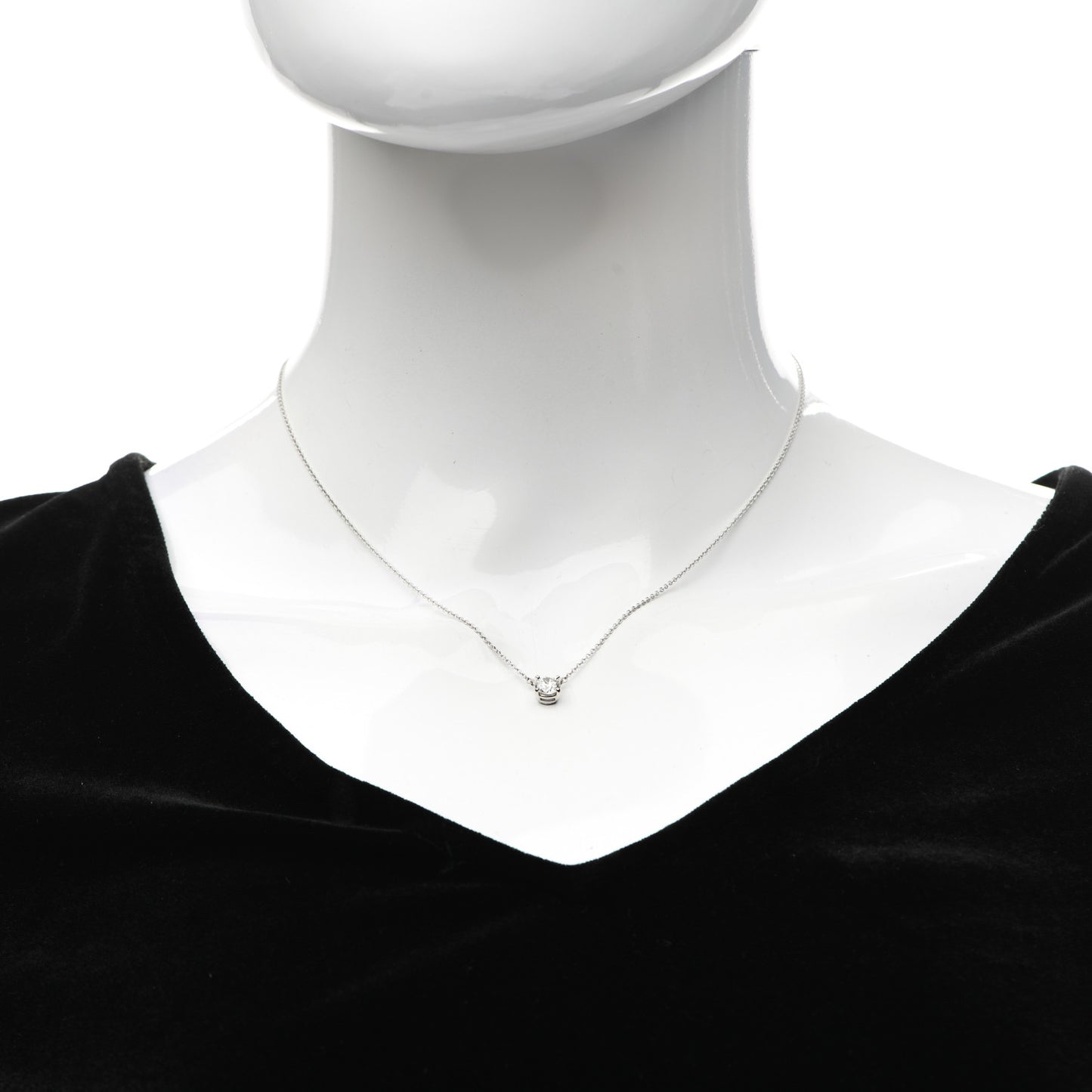 Platinum Diamond .61ct Solitaire Pendant Necklace