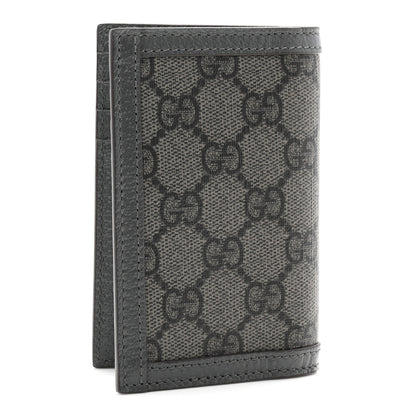 Gucci GG Supreme Monogram Textured Dollar Calfskin Ophidia Card Case Grey Black Graphite Grey 2 of 7