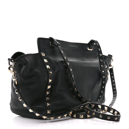 Valentino Garavani Vitello Small Rockstud Tote Black 3 of 11