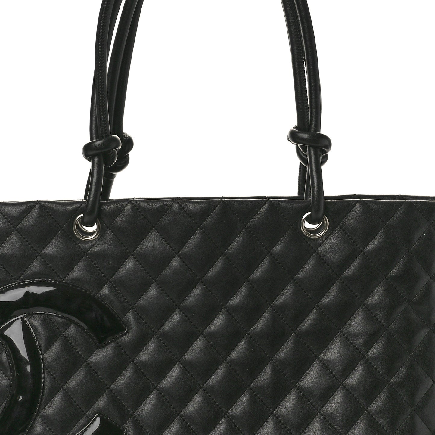 Calfskin Quilted Large Cambon Tote Black