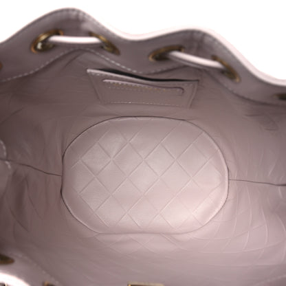 Chanel Calfskin Stitched Coco Ring Bucket Drawstring Bag Light Pink 5 of 10