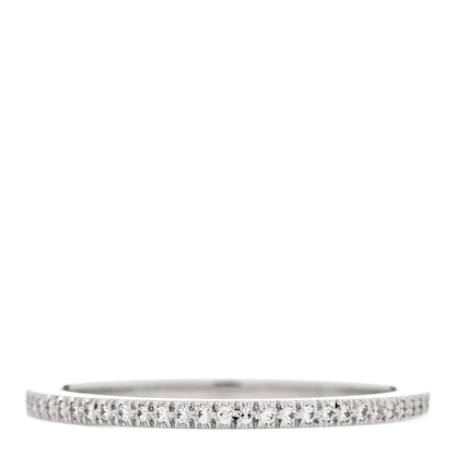 Tiffany Platinum Diamond Lucida Half Circle Wedding Band Ring 53 6.5 1 of 4