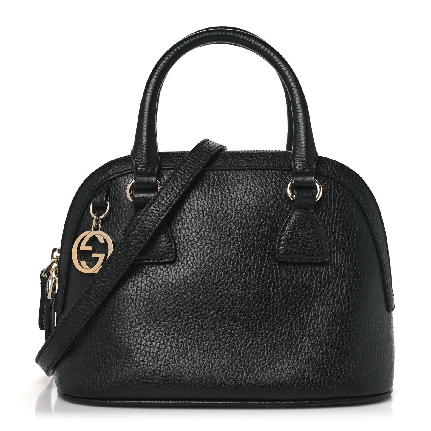 Dollar Calfskin Small GG Charm Dome Bag Black