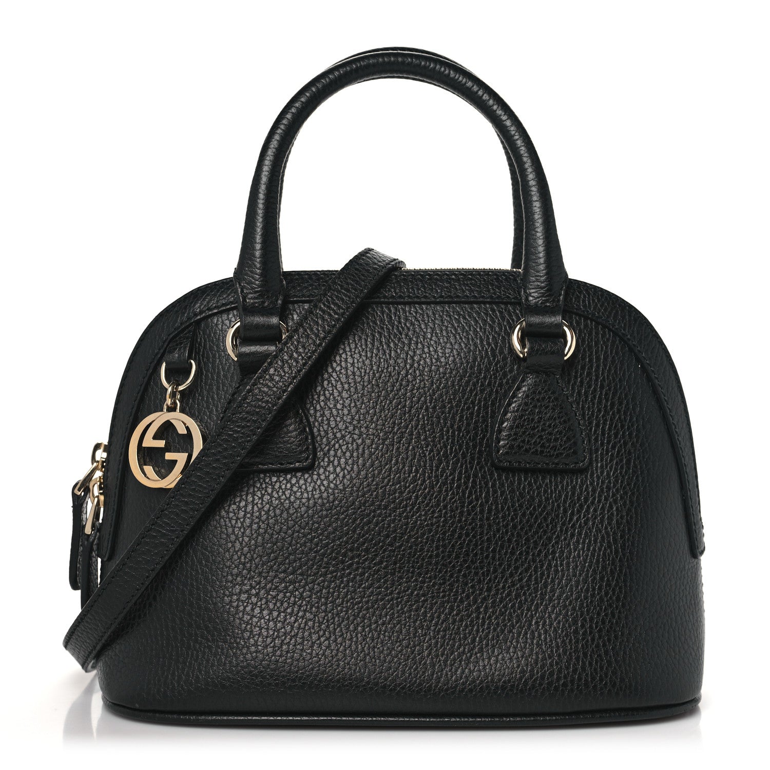 Gucci Dollar Calfskin Small GG Charm Dome Bag Black 1 of 11