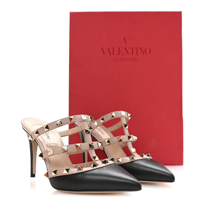 Valentino Garavani Nappa Rockstud 90mm Cage Mules 36 Black Poudre 9 of 9