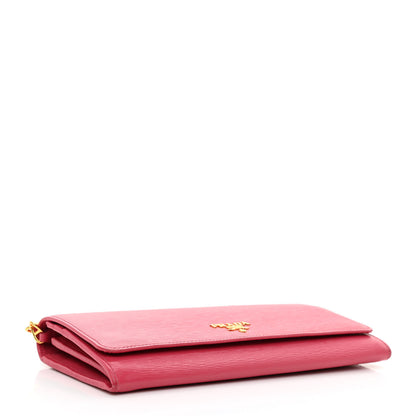 Prada Vitello Move Metal Oro Chain Wallet Peonia 5 of 11