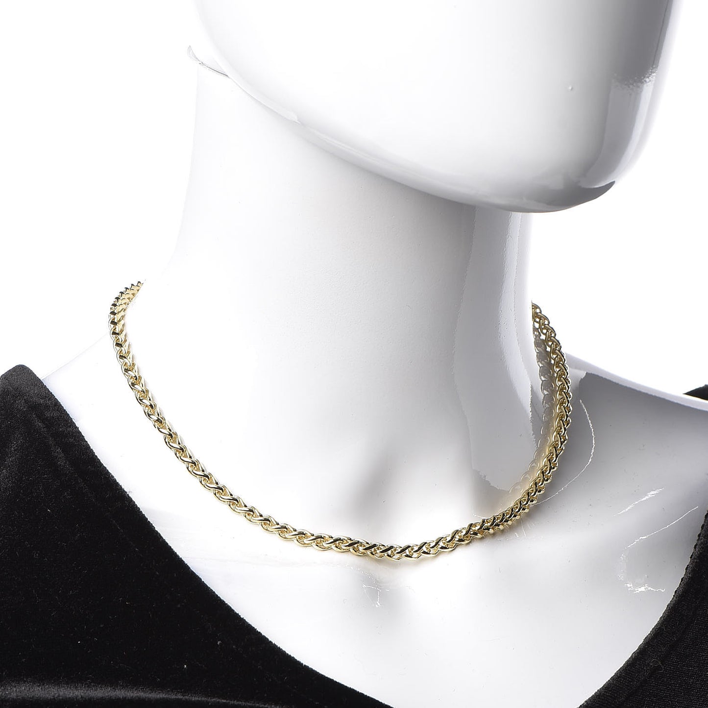 18K Yellow Gold 4mm Wheat Chain Necklace 16"