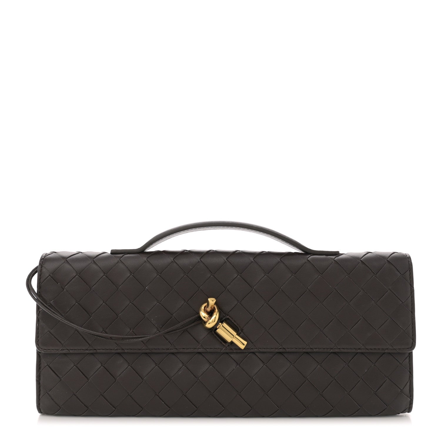 Bottega Veneta Nappa Intrecciato Long Andiamo Top Handle Clutch Fondant 1 of 13