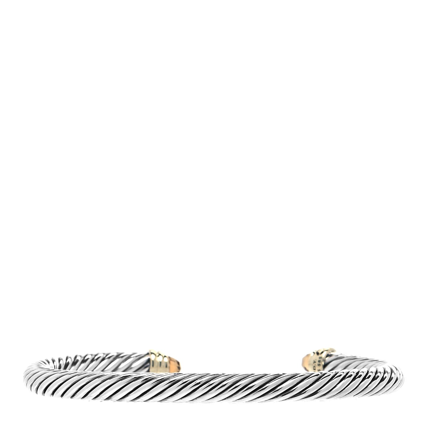 Sterling Silver 14K Yellow Gold Citrine 5mm Cable Classics Petite Color Bracelet