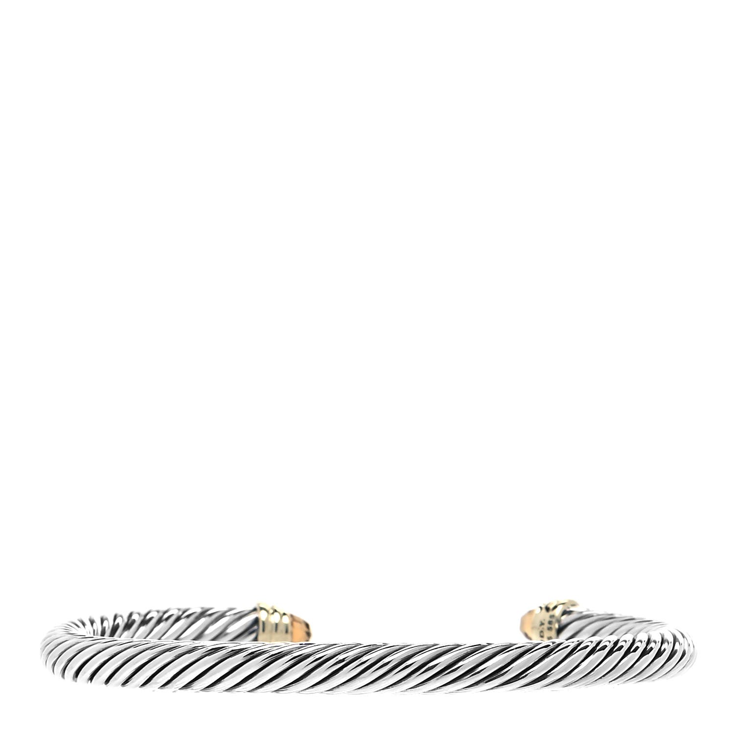 David Yurman Sterling Silver 14K Yellow Gold Citrine 5mm Cable Classics Petite Color Bracelet 3 of 4