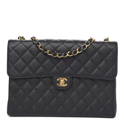 Chanel Caviar Quilted Jumbo Single Flap Black 1 of 11