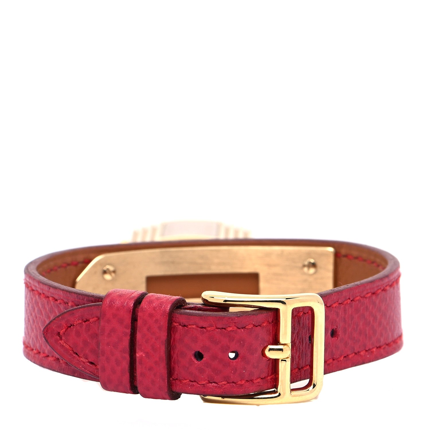 Hermes Stainless Steel Courchevel 20mm Kelly Cadena Quartz Watch Rouge 2 of 5