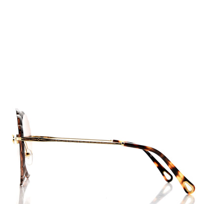 Chloe Rosie Bevelled Round Sunglasses CE142S Gold Gradient Brown 3 of 7
