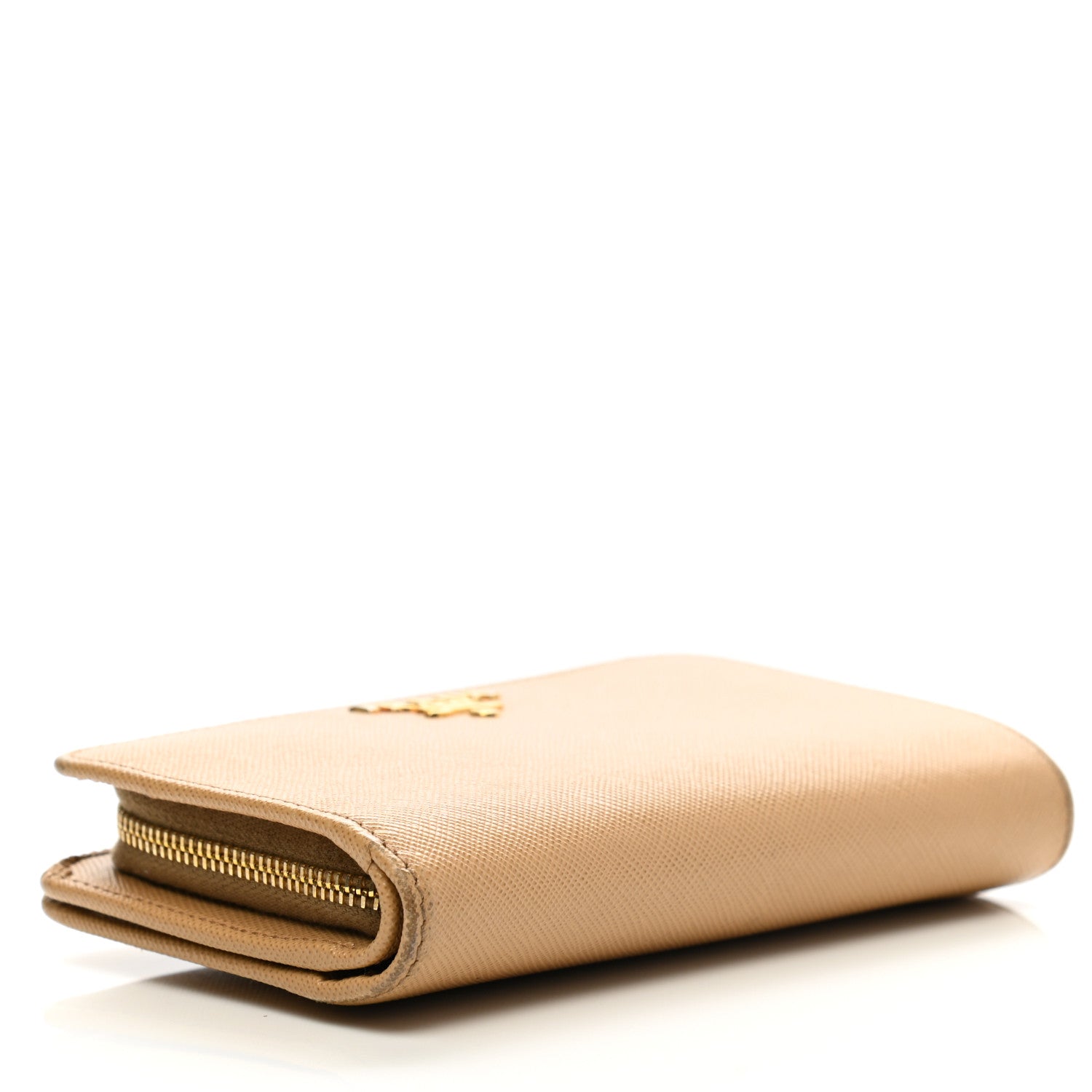 Prada Saffiano Metal Compact Wallet Noisette 4 of 15
