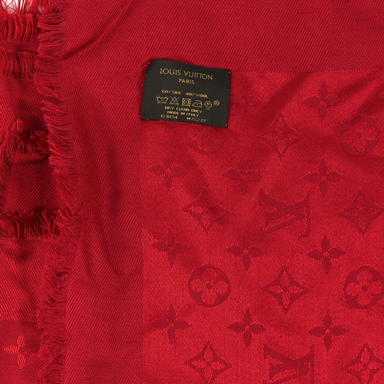 Louis Vuitton Wool Silk Monogram Denim Shawl Pomme D'Amour 4 of 4