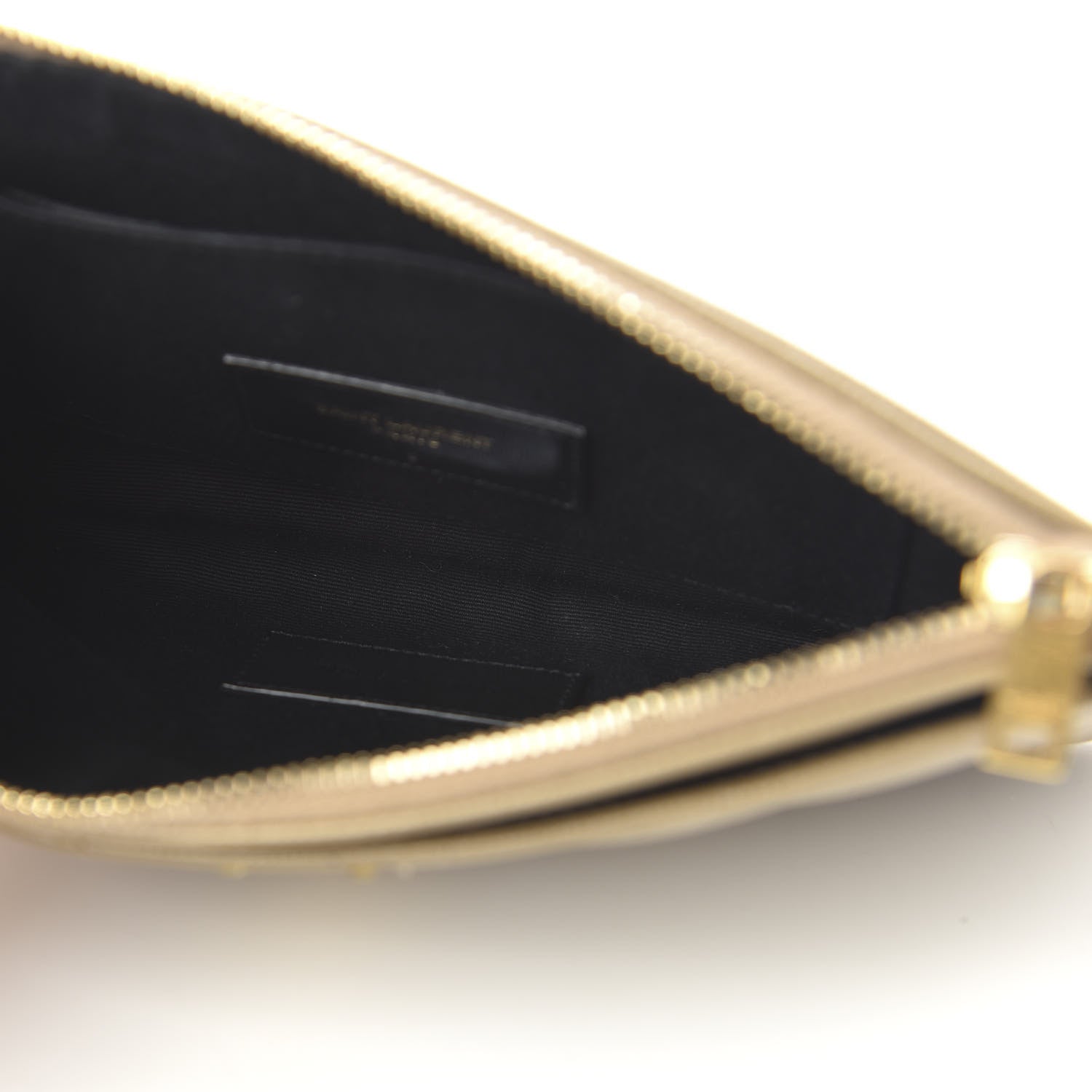 Saint Laurent Grain De Poudre Chevron Monogram Large Bill Pouch Cork 5 of 9