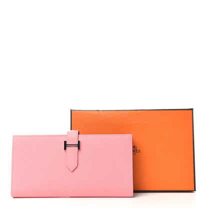 Hermes Epsom Bearn Verso Gusset Wallet Rose Confetti Sesame 7 of 7