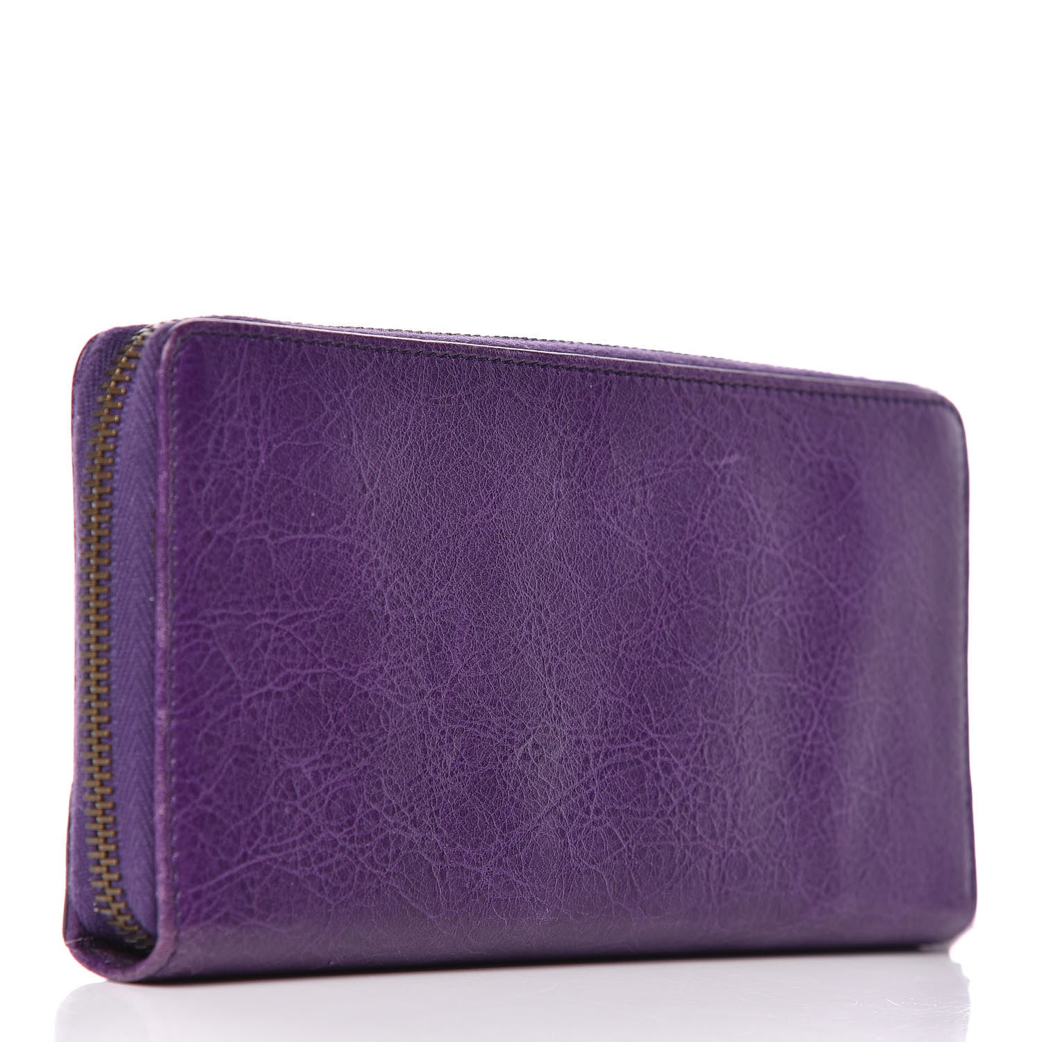 Balenciaga Agneau Classic Hardware Continental Zip Around Wallet Dark Violet 3 of 10