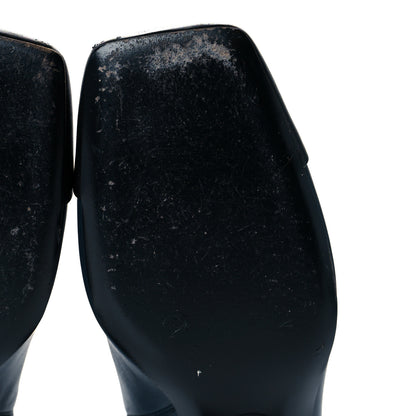Chanel Lambskin Cap Toe Ankle Boots 38.5 Navy Black 7 of 10