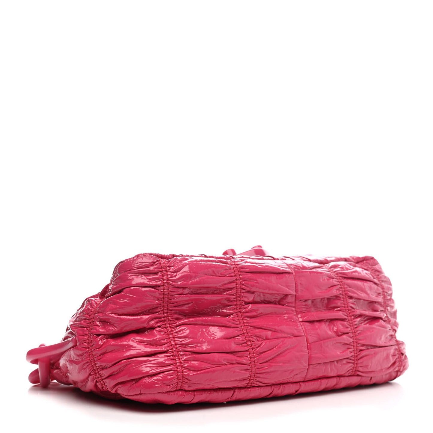 Vernice Gaufre Shoulder Bag Fuxia