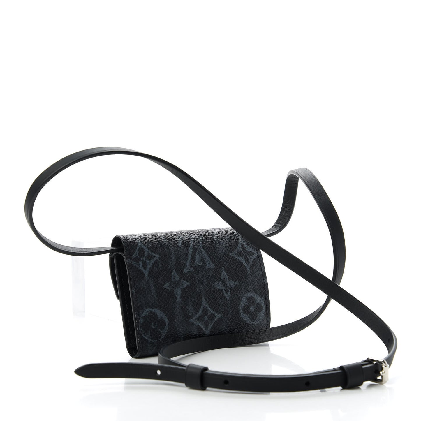 Monogram Pastel Cross Card Holder Black