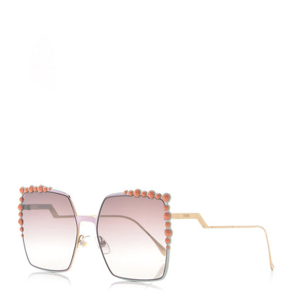 Fendi Square Dots Sunglasses FF 0259/S Gold 1 of 8
