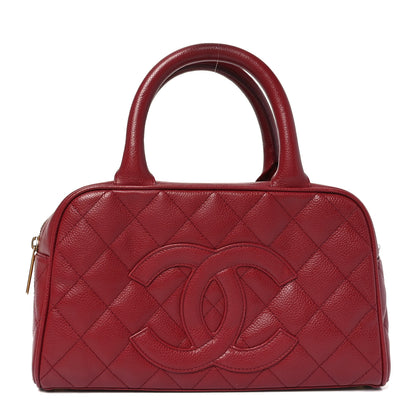 Chanel Caviar Quilted Small Bowler Dark Red 1 of 12